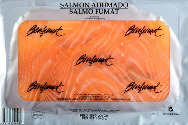 Salmón ahumado. <strong>Sobre 200 g. </strong>