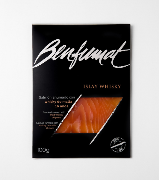 Salmón Ahumado con Whisky de Malta 16 años . <strong>Sobre 100 g. </strong>