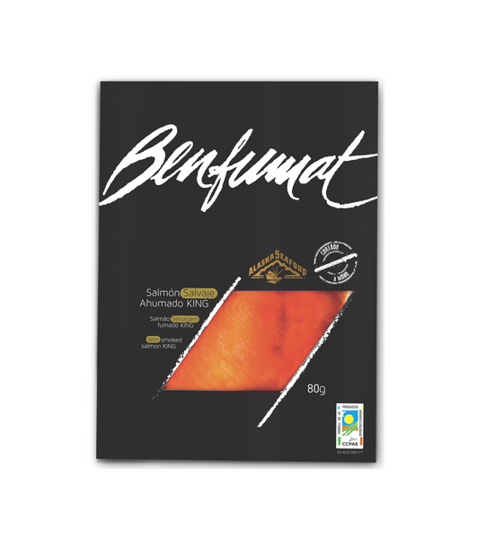 Salmon Salvaje Ahumado Red King . <strong>Sobre 80 g. </strong>